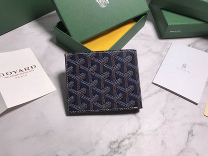 Cartera Goyard de Cuero Premium Color Azul Marino