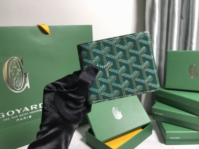 Cartera Goyard de Cuero Premium Color Verde Clásico