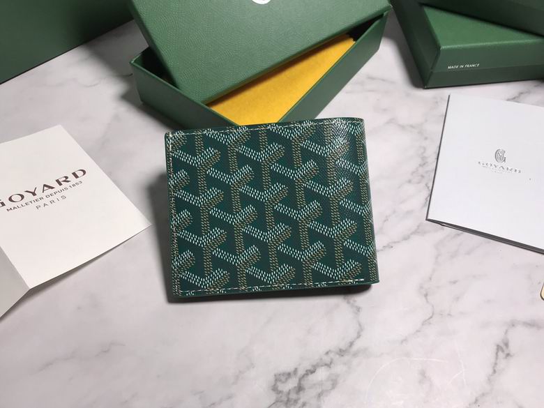 Cartera Goyard de Cuero Premium Color Verde Clásico