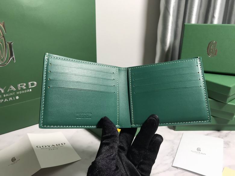 Cartera Goyard de Cuero Premium Color Verde Clásico