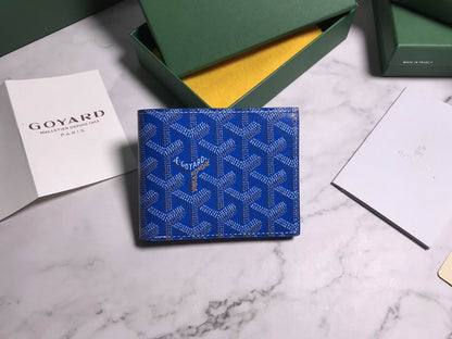 Cartera Goyard de Cuero Premium Color Azul