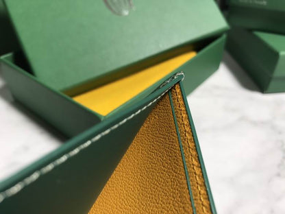 Cartera Goyard de Cuero Premium Color Verde Clásico