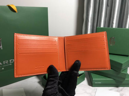 Cartera Goyard de Cuero Premium Color Naranja