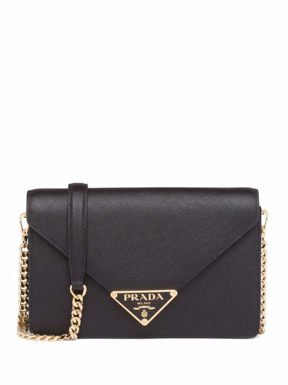 Prada bolsa crossbody con placa triangular