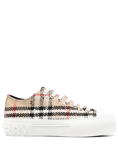 Burberry tenis bajos con cuadros estampados Mujer