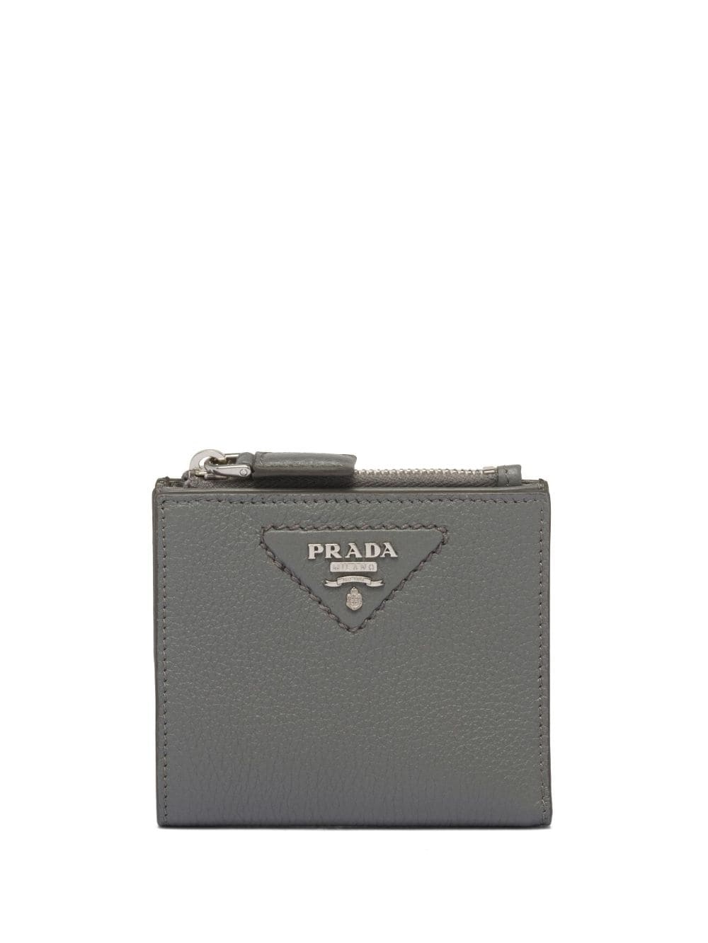 Prada cartera Saffiano con placa del logo