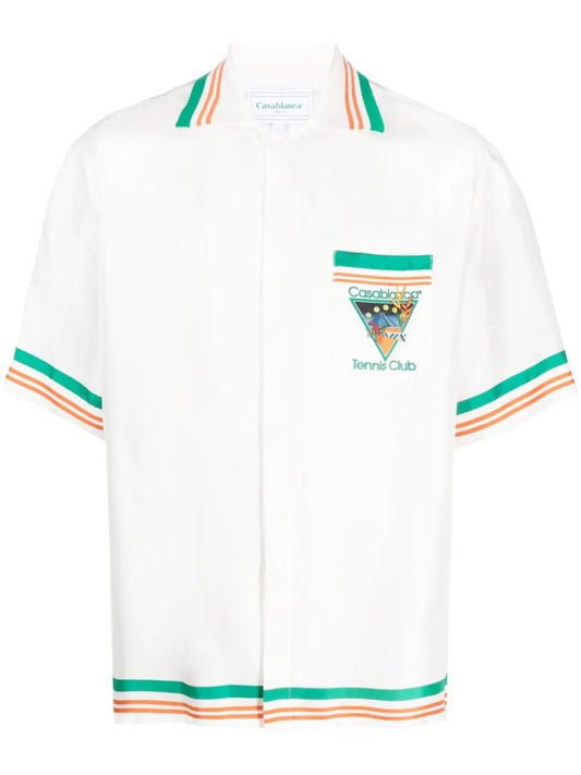 Casablanca camisa de seda Tennis Club Icon