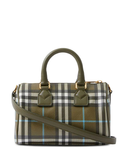 Burberry bolsa bowling mini con cuadros estampados