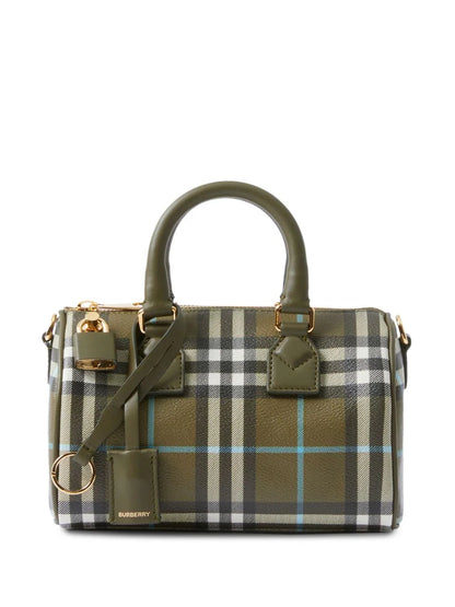 Burberry bolsa bowling mini con cuadros estampados