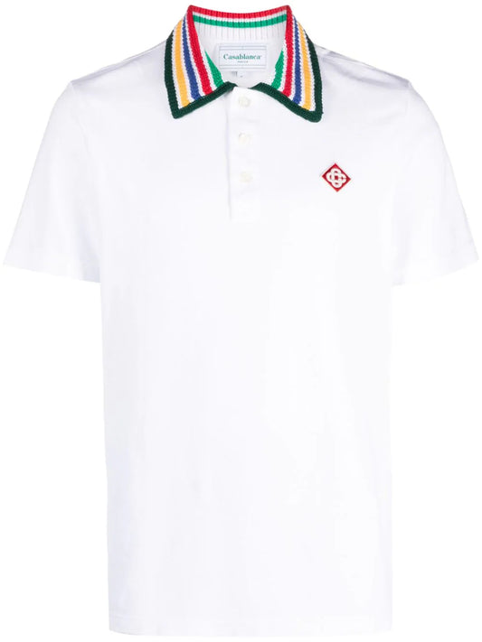 Casablanca playera tipo polo con cuello tejido