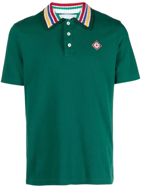 Casablanca playera tipo polo con cuello tejido