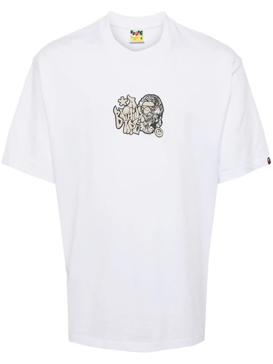 A BATHING APE® logo-print cotton t-shirt