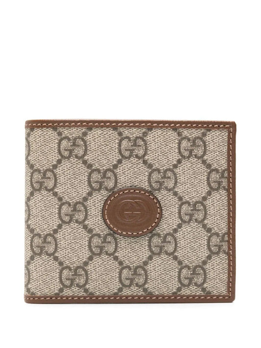 Gucci cartera plegable con placa del logo Interlocking G