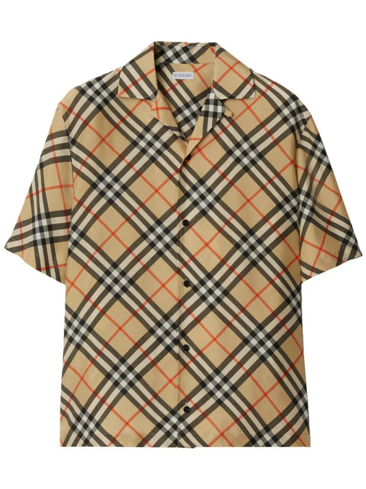 Burberry camisa de seda con motivo Nova Check