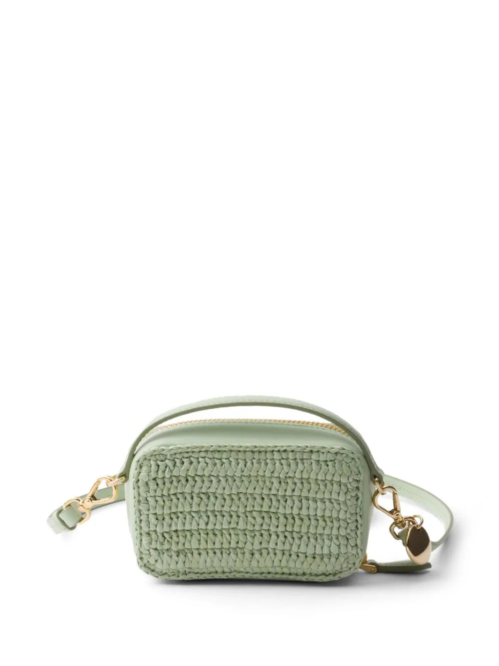 Prada cartera de crochet con placa del logo