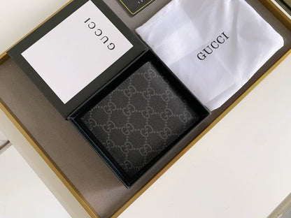 Gucci Premium Leather Bee Wallet Black