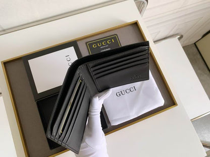 Gucci Premium Leather Bee Wallet Black