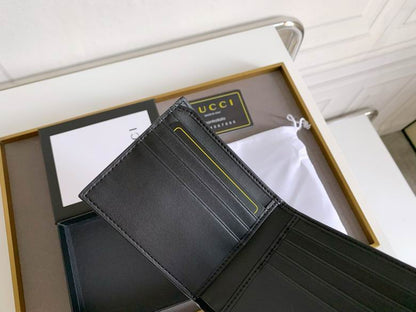 Gucci Premium Leather Bee Wallet Black