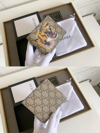 Cartera Gucci de Cuero Premium Tiger Color Beige