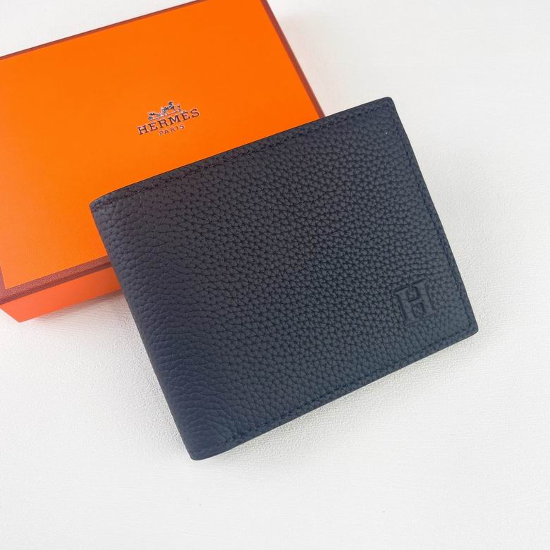 Hermes Premium Leather Wallet Black