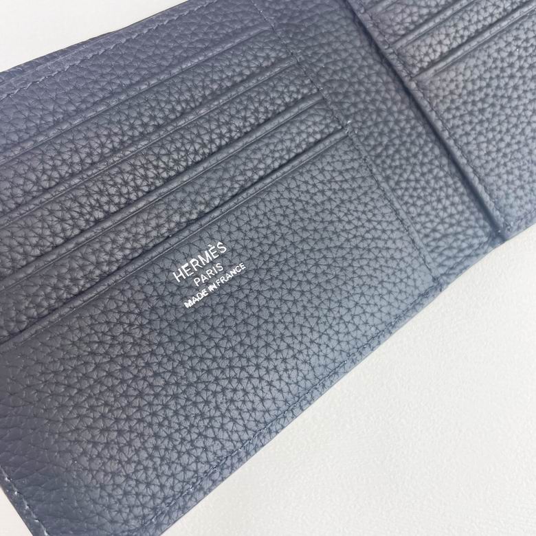 Hermes Premium Leather Wallet Black