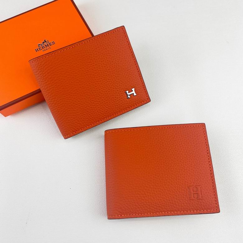 Cartera Hermes de Cuero Premium Color Naranja