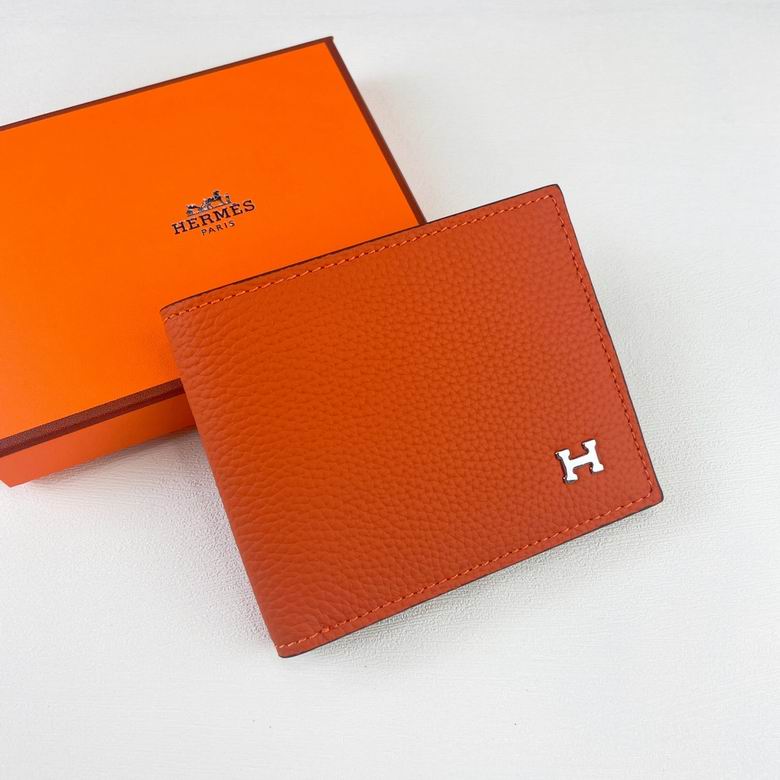 Cartera Hermes de Cuero Premium Color Naranja