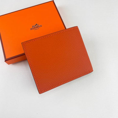 Cartera Hermes de Cuero Premium Color Naranja