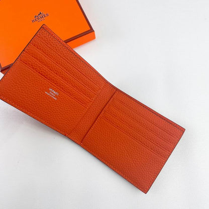 Cartera Hermes de Cuero Premium Color Naranja