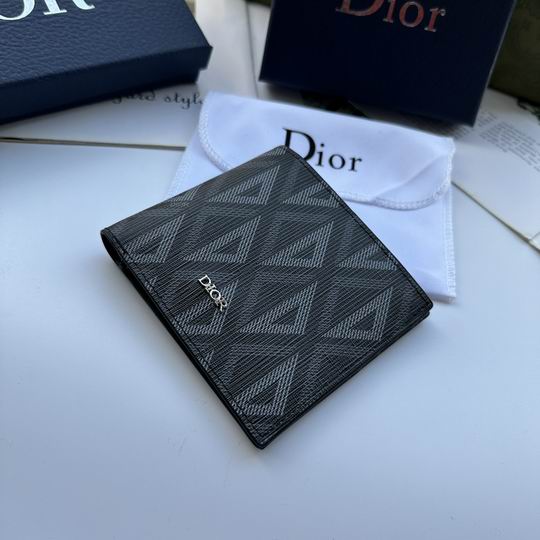 Christian Dior Premium Leather Wallet Black/Grey