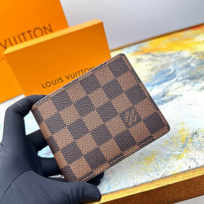 Cartera LV de Cuero Premium Bicolor Cafe/Marrón