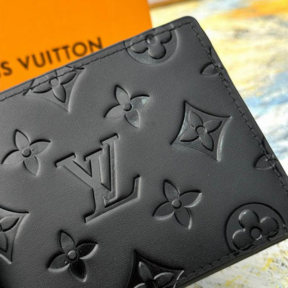 Cartera LV Monograma 3D de Cuero Premium Color Negro