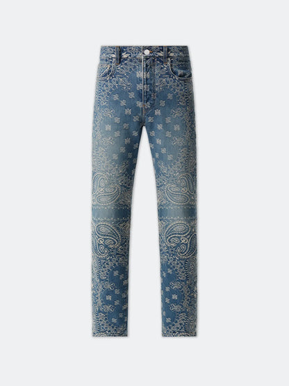 AMIRI BANDANA JACQUARD STRAIGHT JEAN