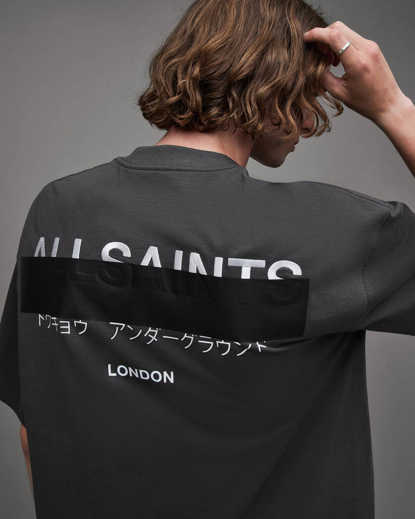 Playera ALLSAINTS Redact Oversized Embroidered Logo