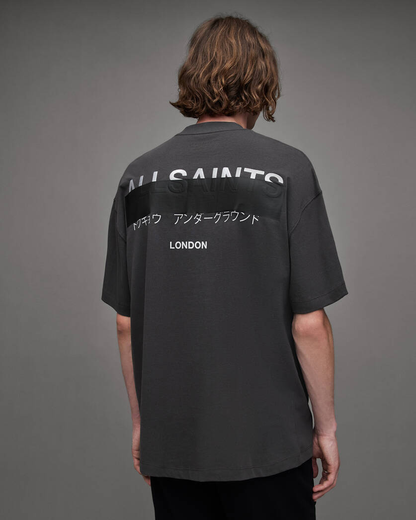 Playera ALLSAINTS Redact Oversized Embroidered Logo